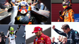 Max Verstappen, Oscar Piastri, Lando Norris, Lewis Hamilton et George Russell
